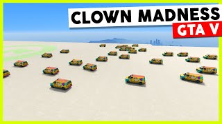 30 CLOWNBUSSEN MAKEN CHAOS GTA V [upl. by Niotna]