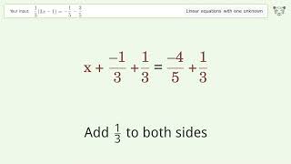 Solve 133x11535 Linear Equation Video Solution  Tiger Algebra [upl. by Derrej]