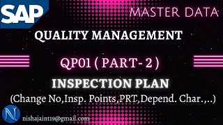 SAP QM  INSPECTION PLAN Part 2  TCODE QP01  QM Master Data  SAP Quality Management sapqm [upl. by Doloritas]