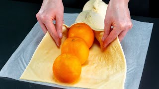 Dessert in 5 minutes Just puff pastry and oranges [upl. by Amandy]