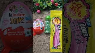 Chupachup tube soft candy cutting with green fennel in Kinder Joy Box shorts youtubeshorts candy [upl. by Htebyram]