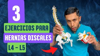 3 ejercicios para las HERNIAS DISCALES L4 L5 [upl. by Acilef]