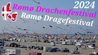 35 Drachenfestival 🐉 am Lakolk AutoStrand auf Insel Rømø Dänemark September2024 4k UHD [upl. by Annaid]