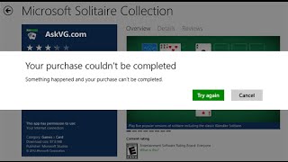 Fix purchase couldnt be completed Windows 8 Windows 10 [upl. by Elconin851]