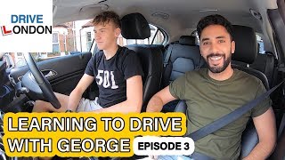 Learning to drive with George EPISODE 3  Parallel park amp two lane roundabouts  UK Driving lessons [upl. by Suedama]