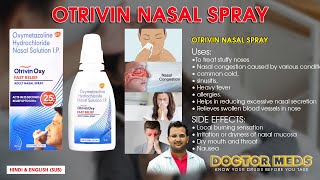 Otrivin Nasal Spray lStuffy NoseNasal CongestionSinusitisAllergiesDoctor MedsUses HindiampEng Sub [upl. by Esiouqrut]