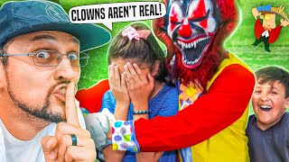 HALLOWEEN Killer Clowns in the Backyard Prank FV Family Scary Movie [upl. by Halika]