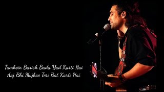 Tumhe Barish Bada Yaad Karti Hai❤️Jubin Nautiyal❤️ Bollywood lyrics Song [upl. by Claudette390]