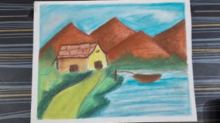 Soft pastel landscape drawing for beginners and kids  step by step [upl. by Klarrisa]