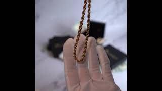 3MM ROPE CHAIN  GOLD  ICECLIQUECOM [upl. by Losyram]