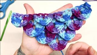 Crochet Crocodile Stitch Tutorial  Lefthanded crochet [upl. by Duquette848]