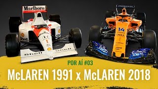 POR AÍ 03 McLAREN 1991 x 2018 comparando os carros de F1 de Senna e Alonso [upl. by Leiru611]