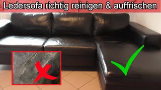 Ledersofa richtig reinigen amp auffrischen Leder Couch pflegen Sofa sauber machen Hausmittel Kernseife [upl. by Georgette]