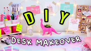 DIY Desk Decor amp Organization  Desk Makeover 2017 Make Your Desk Cute amp Tumblr [upl. by Awad]