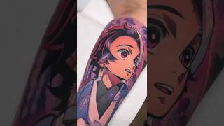 Tanjiro Kamado Tattoo  DEMON SLAYER tattooanimedemonslayer beautycolorsartcool tanjironew [upl. by Durtschi]