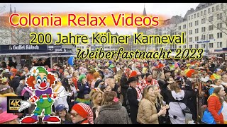 Köln  Cologne Karneval Weiberfastnacht 2023 Heumarkt ♥ Alter Markt ♥ Dom Germany carnival 4K Walk [upl. by Chaworth379]