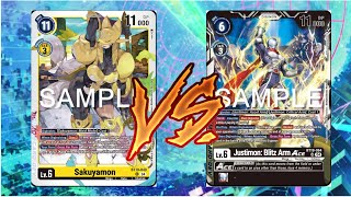 Sakuymon VS Justimon BT19 DIGIMON TCG [upl. by Fosque]