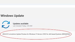 How to Fix Update KB5035942 Not Installing On Windows 11 Version 23H222H2 [upl. by Bary]