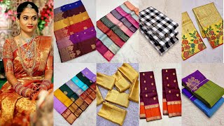 Latest Kanchipuram pure handloom silk sarees online shopping with prices [upl. by Etnahs]