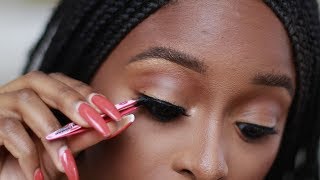 How to apply false eyelashes for beginners Basic Step by Step tutorial [upl. by Nothgierc]