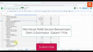 Membuat RAB Secara Bersamaan dalam 1 File oleh 3 Orang [upl. by Collum]