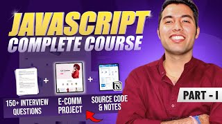 JavaScript Full Course Tutorial for Beginners in Hindi🔥Free Notes with 10 Projects  P1 [upl. by Pronty]