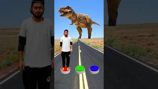 Pink yellow amp blue Button to dinosaur wolf amp gorilla funny magic video shorts [upl. by Liamsi]