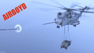 CH53E Super Stallion With Humvee Sling Load Refueling [upl. by Inalaek]