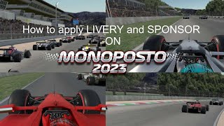 How to apply a LIVERY amp SPONSORS in Monoposto [upl. by Annyl]