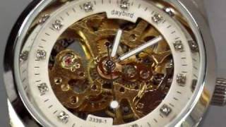 DayBird Crystals Stainless Steel Mechanical Wrist Watch [upl. by Lyrrad]