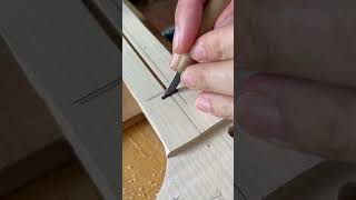 Chiseling for truss rod washer Tomo Fujita Signature 20234 Guitar Luthier ASMR Satisfying [upl. by Aron]