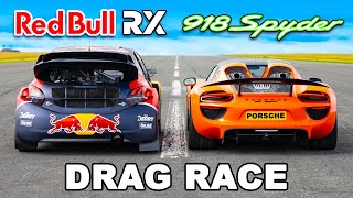 Porsche Hypercar v Red Bull Rallycross DRAG RACE [upl. by Brenza]