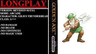 Golden Axe Rev 01USA Sega Genesis  Longplay  Gilius Thunderhead  Arcade Mode  A [upl. by Tecil]