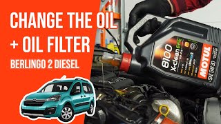 Change the oil and the oil filter Berlingo mk2 16 HDI 🛢 [upl. by Chabot]