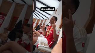 William Saliba vibing in the changing room after Arsenal won the Community Shield today 🏆 [upl. by Mit484]