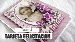 TARJETA FELICITACION CLASICA  TUTORIAL  LLUNA NOVA SCRAP [upl. by Ingaborg575]