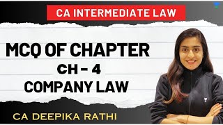 MCQ of Chapter 4  Share Capital and Debenture  Company Law  Deepika Rathi [upl. by Israeli]