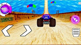 monster truck impossible mega ramp  racing game  android gameplay [upl. by Ayik]