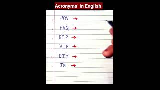 Acronyms in English acronym acronyms english shorts learnandrock [upl. by Assilim]