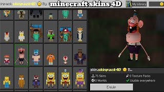 Download the best 3D and 4D skin pack in Minecraft mobile 📱📥 [upl. by Naujal]