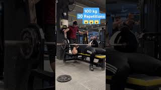 100 kg bench press 20 Reputation 🤏🤏🤏😱😱😱😱shortsviral youtubeshorts [upl. by Ttoile]