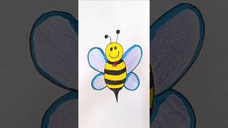 Easy and simple Honey Bee drawing for kids shorts drawingtutorials [upl. by Hamburger]