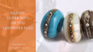 Making lampwork bead with silver wire dots [upl. by Munshi106]