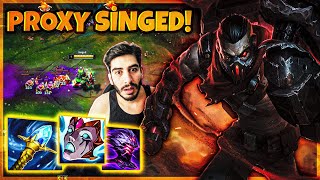 PROXY OYNAYIP 1V9 ATIYORUM AMA TAKIM KOŞUP ÖLÜYOR  Singed vs Garen [upl. by Nemajneb56]