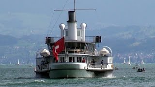 Raddampfer Stadt Rapperswil auf dem Zürichsee [upl. by Ahcila]