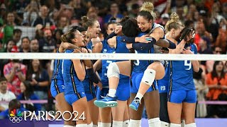 Italy leaves NO DOUBT in winning firstever gold in womens volleyball over USA  Paris Olympics [upl. by Amlus]