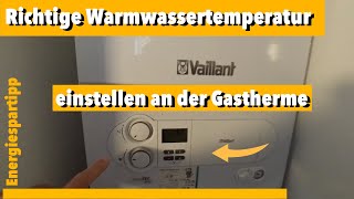 „Richtige Warmwassertemperatur einstellen an der Gastherme“ Energiespartipp 12 [upl. by Nej]