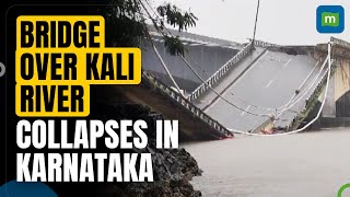 Bridge over Kali river collapses in Karnataka traffic disrupted on highway to Goa [upl. by Nagard]