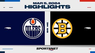 NHL Highlights  Oilers vs Bruins  March 5 2024 [upl. by Veno]