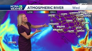 Northern California weather forecast  Atmospheric river brings rain snow [upl. by Ydnyc]